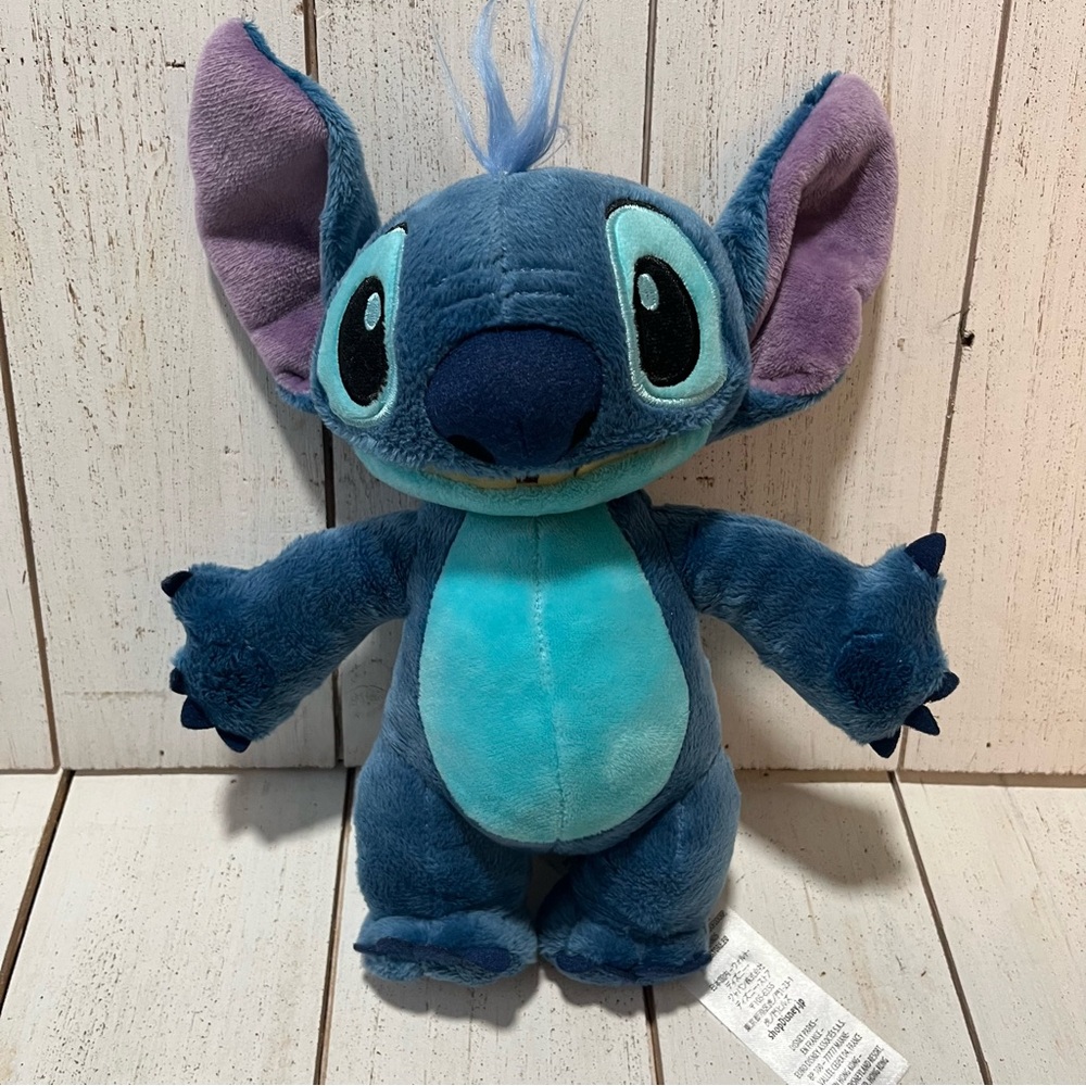 Disney Parks STITCH 10” Plush Toy Stuffed Animal Lilo & Stitch Teeth Arms Open